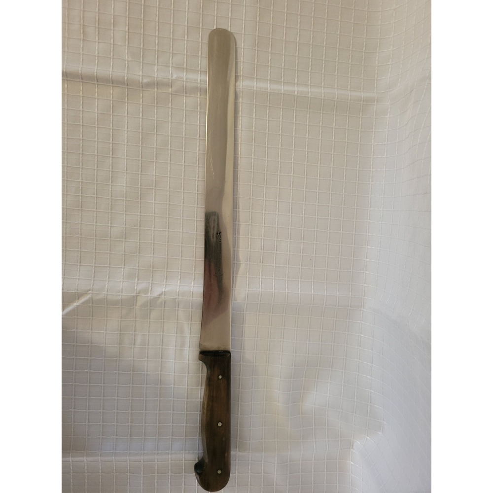 J.A. Henckels Solingen Zwillingwerk Vintage 11in Slicer Knife Wood Handle